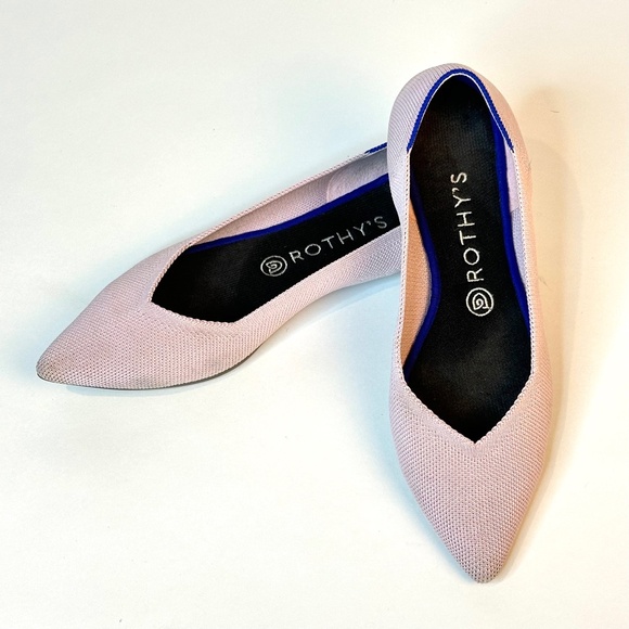 ROTHY's The Point - Light Pink w Blue accent - recycled washable material 9.5 - Picture 13 of 13